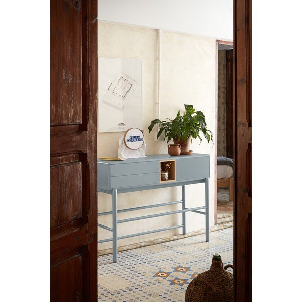 Tavolo consolle blu-grigio 35x120 cm Corvo - Teulat-image-1