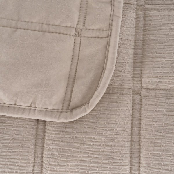 Copriletto beige con rivestimento trapuntato 230x280 cm – Ixia-image-1