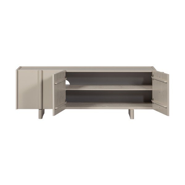 Mobile TV grigio chiaro in pino massiccio 152x53x46 cm Basu – WOOOD-image-3
