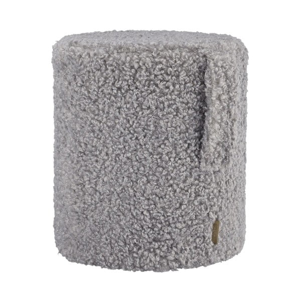 Poggiapiedi grigio con rivestimento in bouclé Teddy – Blomus