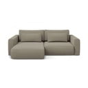 Divano angolare marrone chiaro allungabile/con contenitore (con penisola a sinistra/con chaise lounge) Kapua – Makamii