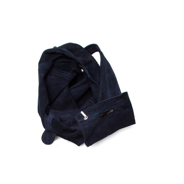 Borsa in pelle blu scuro 885 Blu - Roberta M-image-3