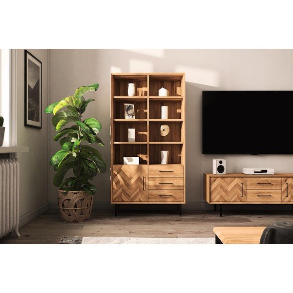 Libreria in legno di quercia in colore naturale 97x176 cm Abies - The Beds-image-1