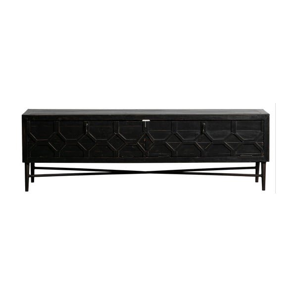 Tavolo TV nero in legno riciclato 160x50 cm Bequest - BePureHome