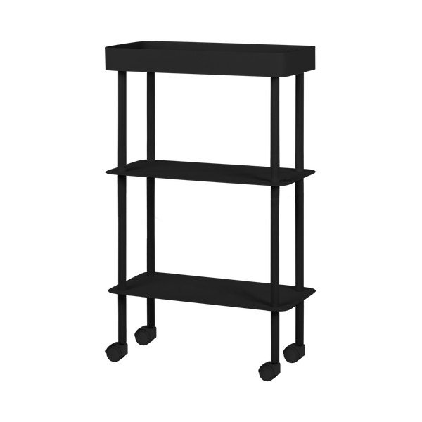 Carrello portaoggetti nero in metallo 60x97x30 cm Nolle – noo.ma