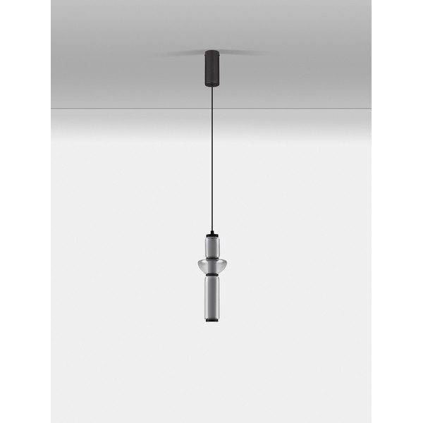 Lampadario LED grigio in vetro con intensità regolabile ø 12 cm Ulon – Nova Luce-image-3