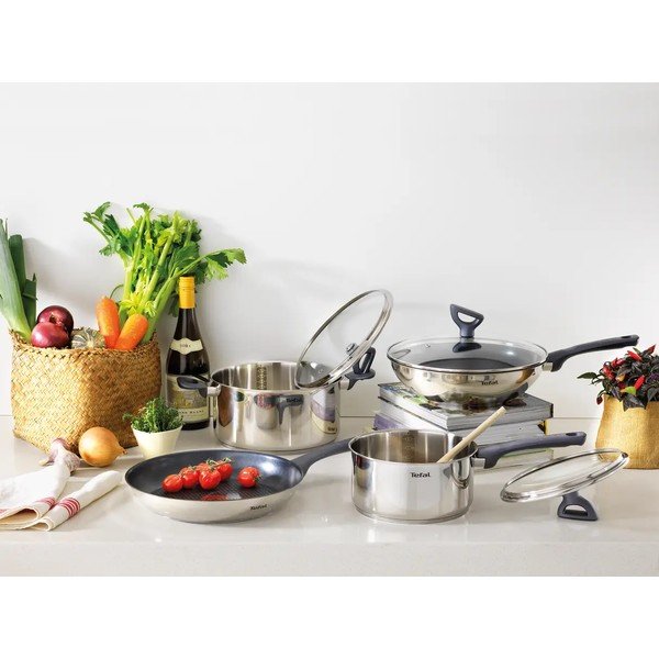 Padella wok in acciaio inox con coperchio/con superficie antiaderente ø 28 cm Daily Cook G7309955 – Tefal-image-1