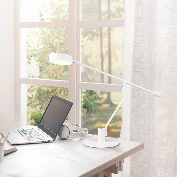 Lampada da tavolo LED bianco opaco con struttura flessibile (altezza totale 64 cm) Manduro – Trio-image-1