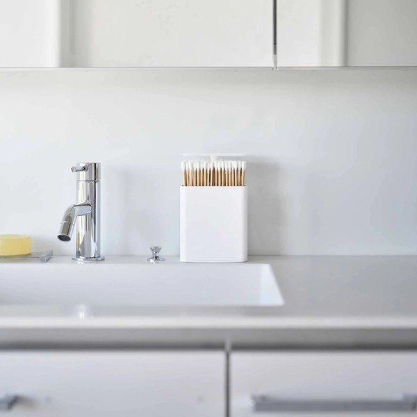 Organizer da bagno bianco in plastica per dischetti di cotone Tower – YAMAZAKI-image-2
