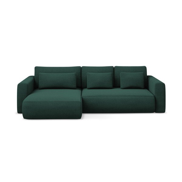 Divano angolare verde allungabile/con contenitore (con penisola a sinistra/con chaise lounge) Kapua – Makamii