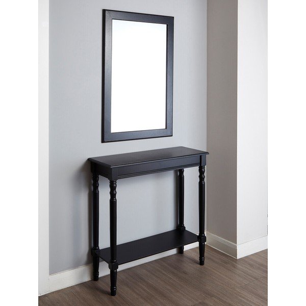 Tavolo consolle nero in pino massiccio 30x80 cm Heritage – Premier Housewares-image-2