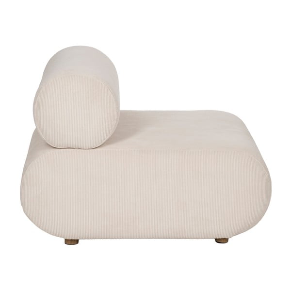 Poltrona color crema con rivestimento in velluto a coste – Ixia-image-2