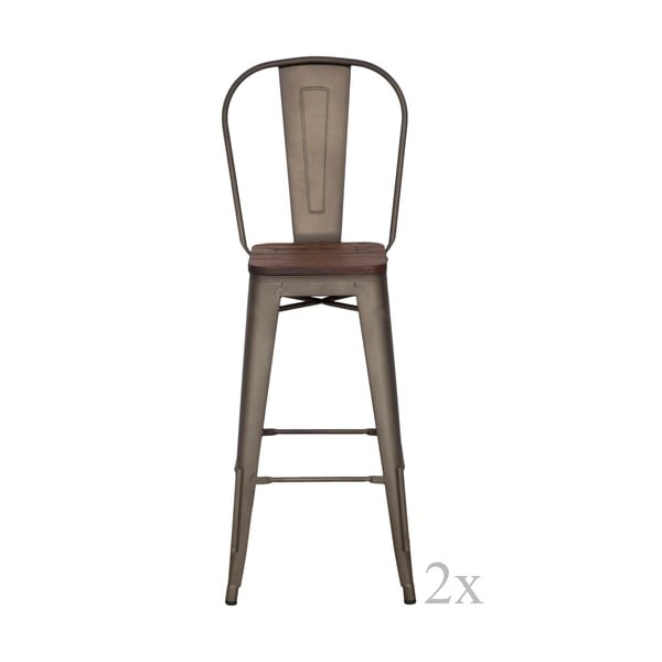 Set di 2 sedie da bar nere Detroit, altezza 115 cm - Mauro Ferretti