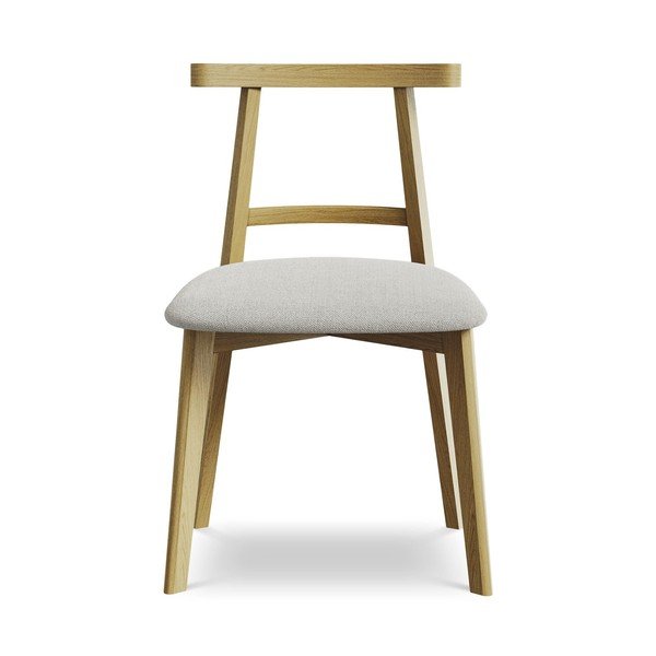 Sedia da pranzo grigio chiaro in legno massiccio Ohelo – Makamii-image-1