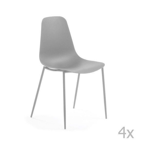 Set di 4 sedie da pranzo grigie Wassu - La Forma