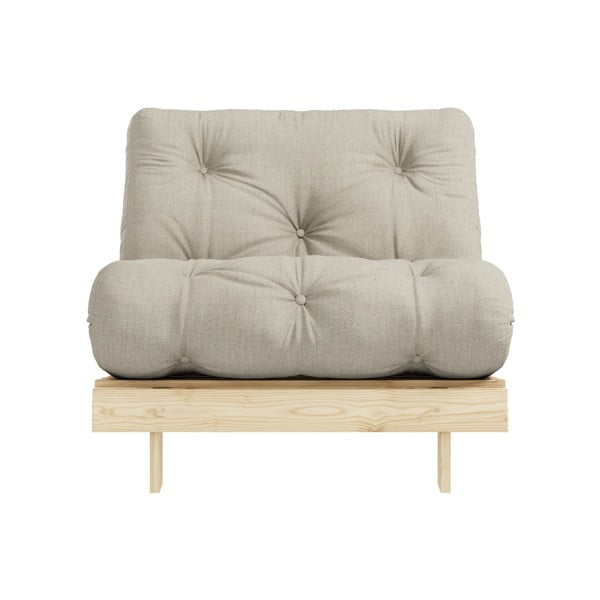 Poltrona greige allungabile con rivestimento in lino Roots – Karup Design-image-3