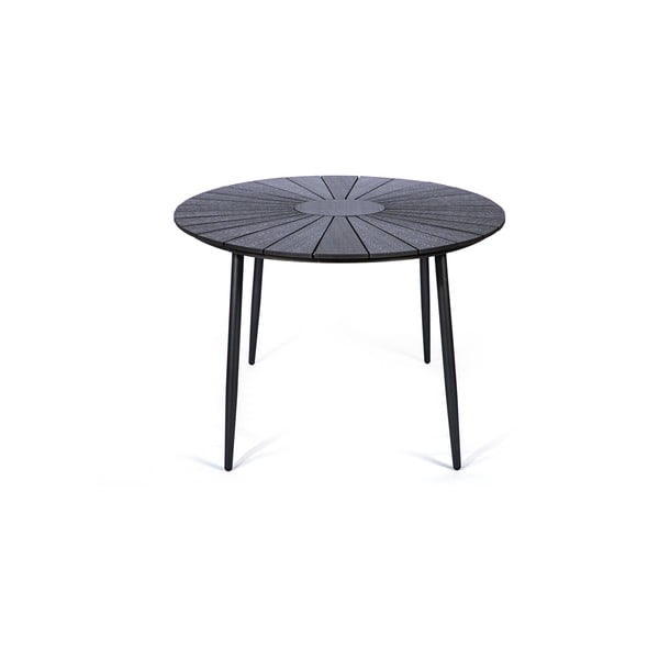 Tavolo da giardino nero con piano in legno d'arte, 190 x 115 cm Marienlist - Bonami Selection-image-3