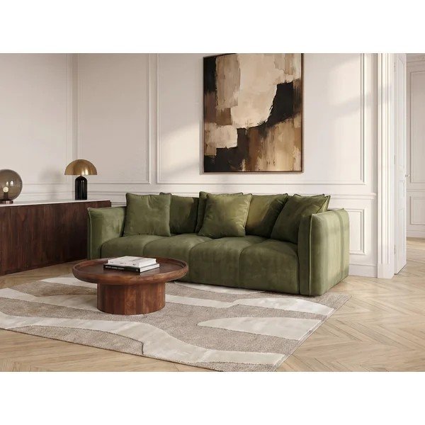 Divano verde con rivestimento in ciniglia Harlem – Bobochic Paris-image-2