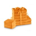 Set di asciugamani per viso e corpo tipo terry arancioni in cotone 10 pz Amari – Restilo