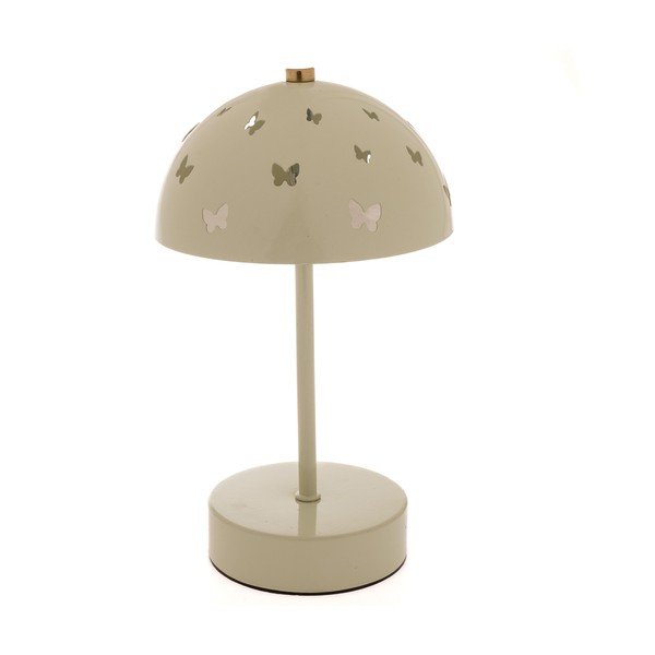 Lampada da tavolo per bambini beige in metallo Butterfly – Dakls
