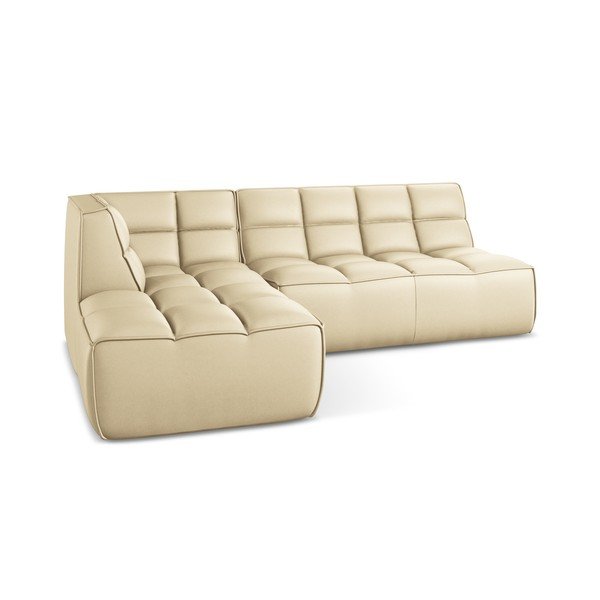 Divano angolare componibile con rivestimento in finta pelle Kalai – Makamii-image-2