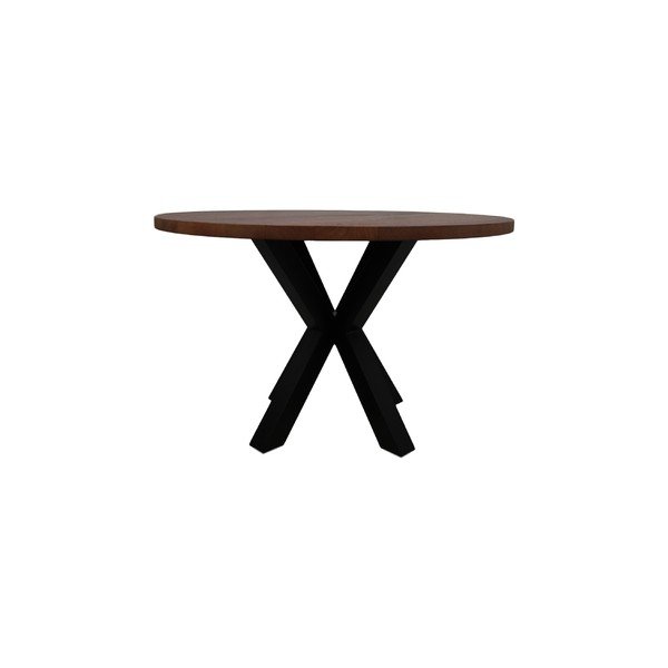 Tavolo da pranzo rotondo con piano in legno di mango grezzo collezione HMS, ⌀ 120 cm Round - HSM collection-image-2