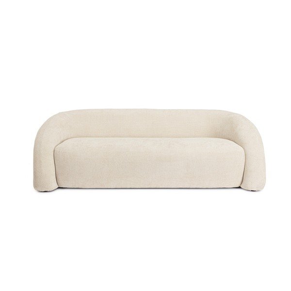 Divano color crema con rivestimento in ciniglia 200 cm Clemence – Bizzotto