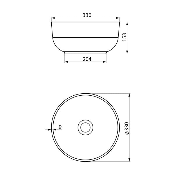Lavabo rotondo bianco in ceramica ø 33 cm Emmi – Sapho-image-3