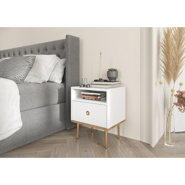 Comodino bianco Harmoni - Skandica-image-4
