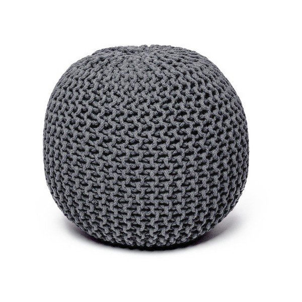 Poggiapiedi grigio scuro con rivestimento in lavorato a maglia Jagger – Bonami Essentials
