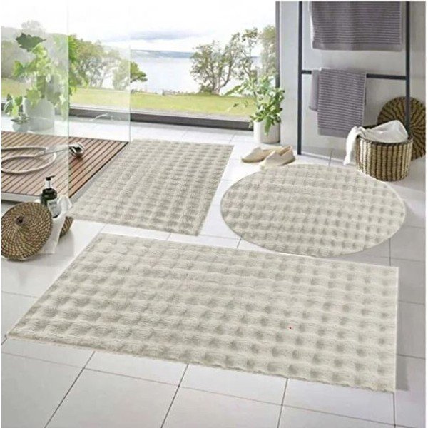 Set di tappetini per il bagno color crema 3 pz 60x100 cm Powder – Mila Home