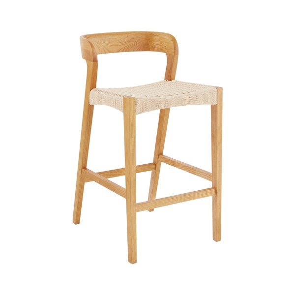 Sgabello da bar di colore naturale in olmo massiccio (altezza della seduta 65 cm) Vikdalen – Jotex