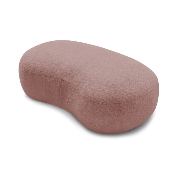 Pouf in tessuto bouclé rosa Saint-Germain - Bobochic Paris-image-4