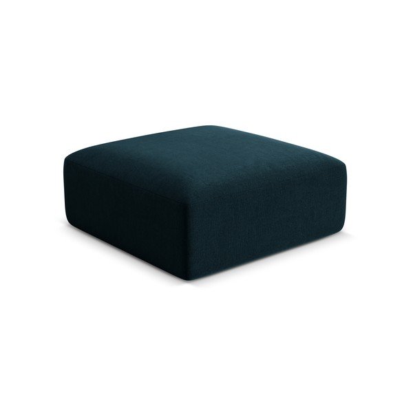 Poggiapiedi color petrolio con rivestimento in velluto Campi – Cosmopolitan Design
