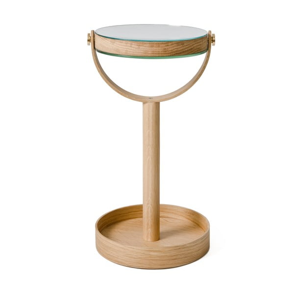 Specchio per make-up con telaio in legno massiccio con ingrandimento (5x) ø 19,5 cm Magnify – Wireworks-image-1