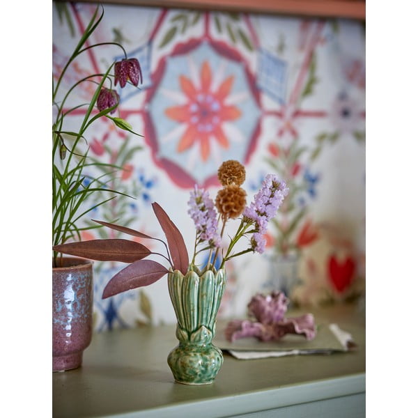 Vaso verde in gres (altezza totale 12 cm) Cyrill – Bloomingville-image-1