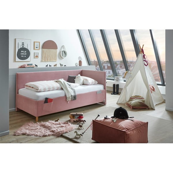 Letto da bambini con sponde rosa imbottito rete non inclusa 140x200 cm Cool – Meise Möbel-image-1