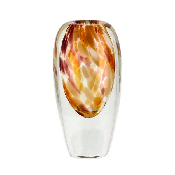 Vaso arancione in vetro fatto a mano (altezza totale 21 cm) Otea – Villa Collection