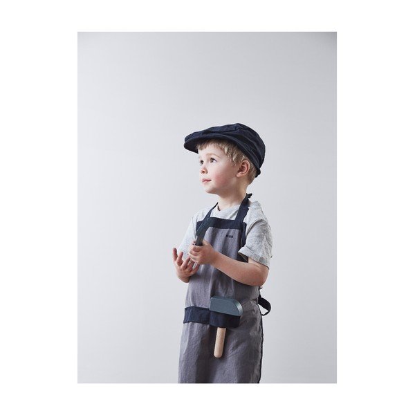 Grembiule da lavoro grigio per bambini con cappuccio Costume da costruttore Play - Flexa-image-2
