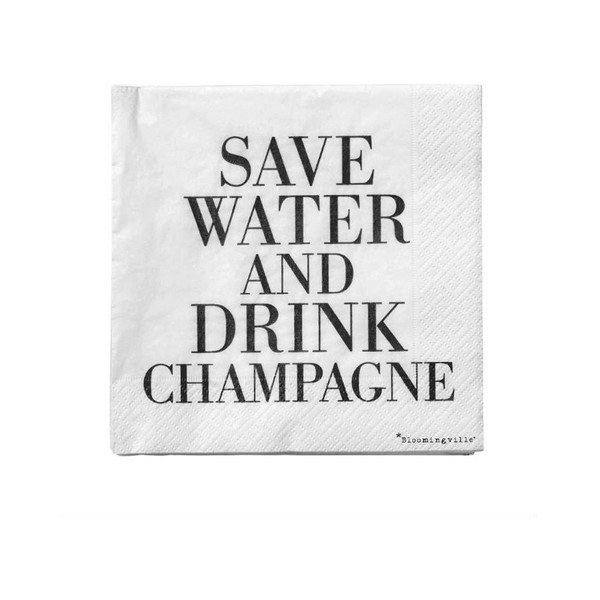 Set di 20 tovaglioli di carta Save Water, 25 x 25 cm - Bloomingville