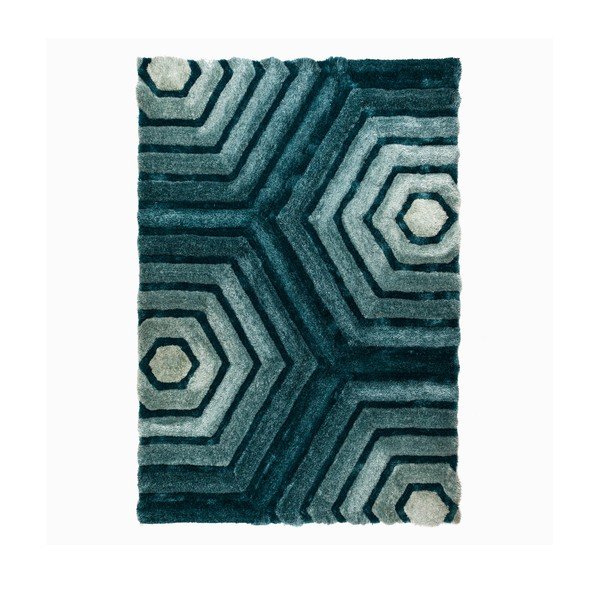 Tappeto blu-verde Hexagon Duck, 80 x 150 cm - Flair Rugs