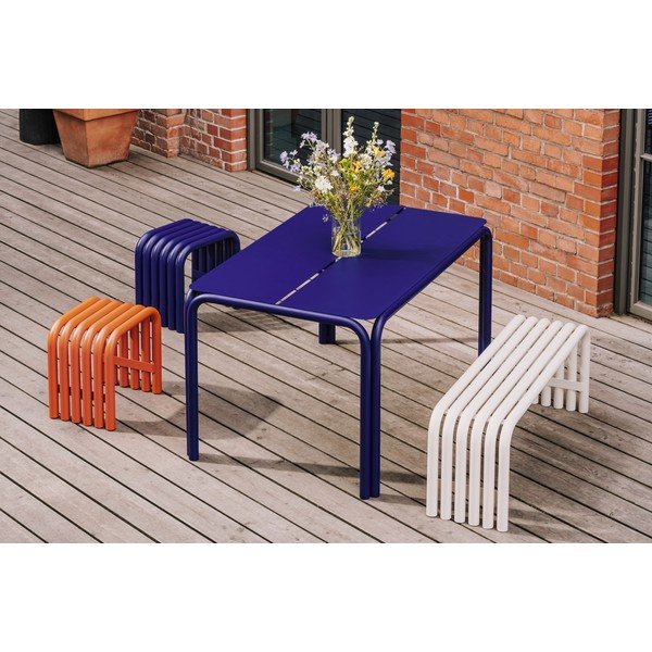 Panca da giardino beige in metallo Nokk – noo.ma-image-3