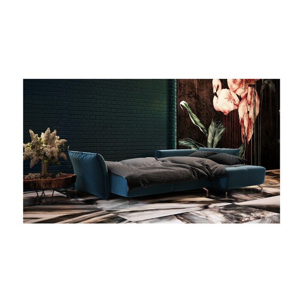 Divano letto in velluto blu scuro Devichy Hermes - devichy-image-4