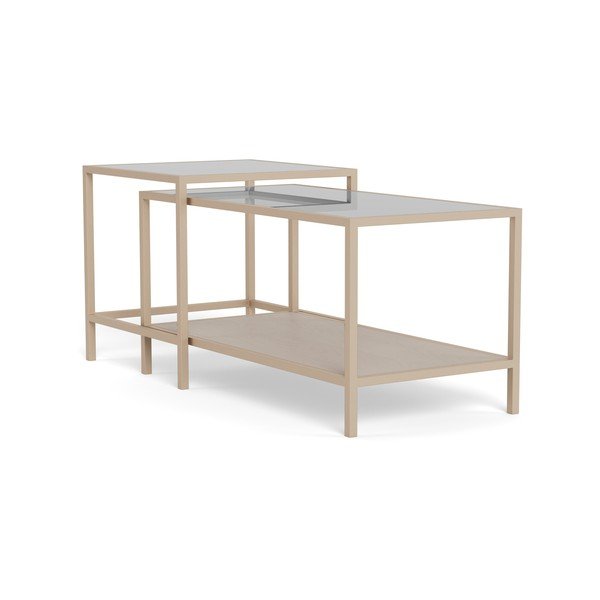 Set di tavolini da salotto grigi in acciaio 2 pz 50x90 cm Seaford – Actona-image-2