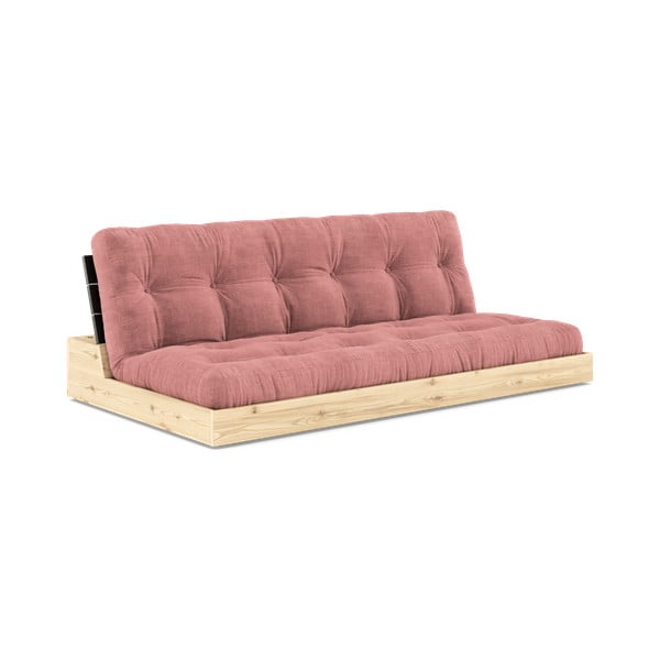 Divano letto in velluto a coste rosa 196 cm Base - Karup Design