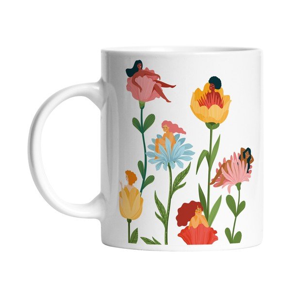 Tazza in ceramica bianca, 330 ml Flower Or Woman - Butter Kings-image-2