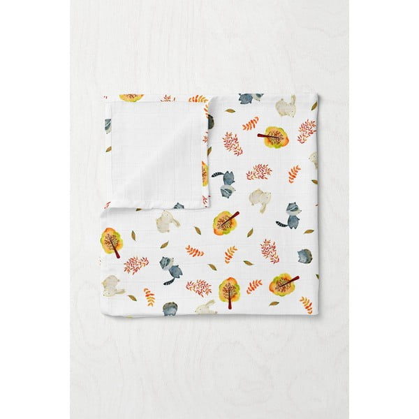 Coperta per bambini bianca in mussola 75x100 cm Forest – Mijolnir-image-1