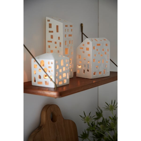 Portacandele in ceramica per tea light Urbania Lighthouse High Building - Kähler Design-image-1
