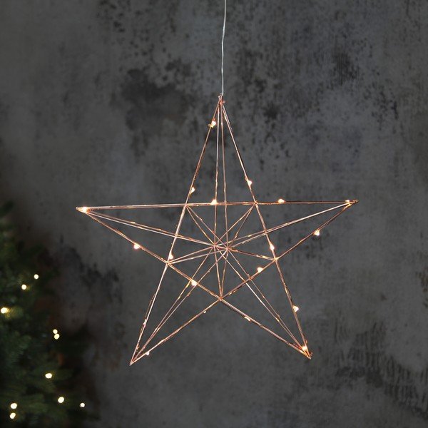 Decorazione luminosa a LED in rame, altezza 38 cm Line - Star Trading