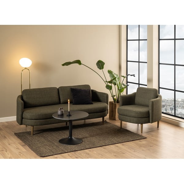 Tavolino rotondo nero con piano in ceramica ø 60 cm Malta - Actona-image-2